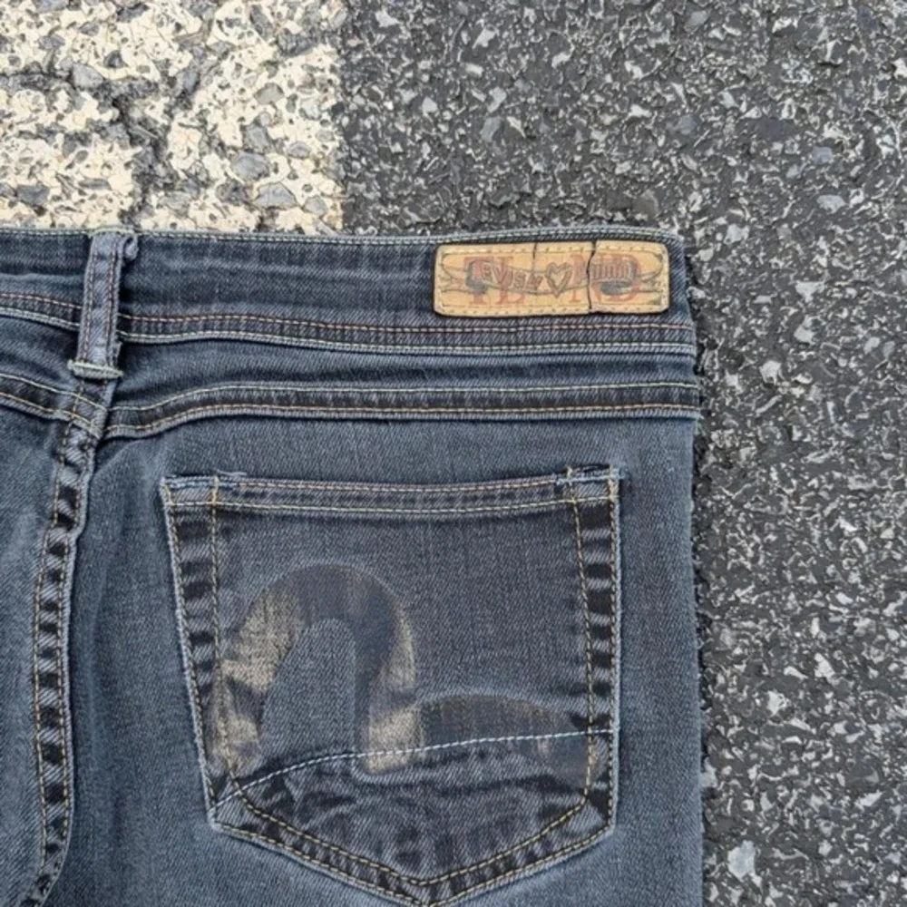 Evisu x Puma Slim‎ Straight Jeans Dark Wash Embroidered Logo W30 L34 Streetwear